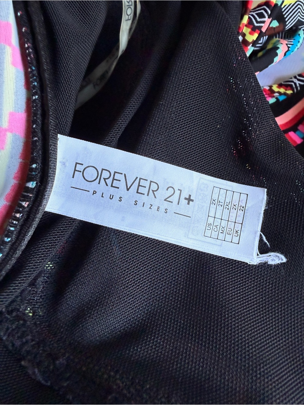 Forever 21 Black & Multicolor High-Neck Tribal Halter Swimsuit - Picture 6 of 11